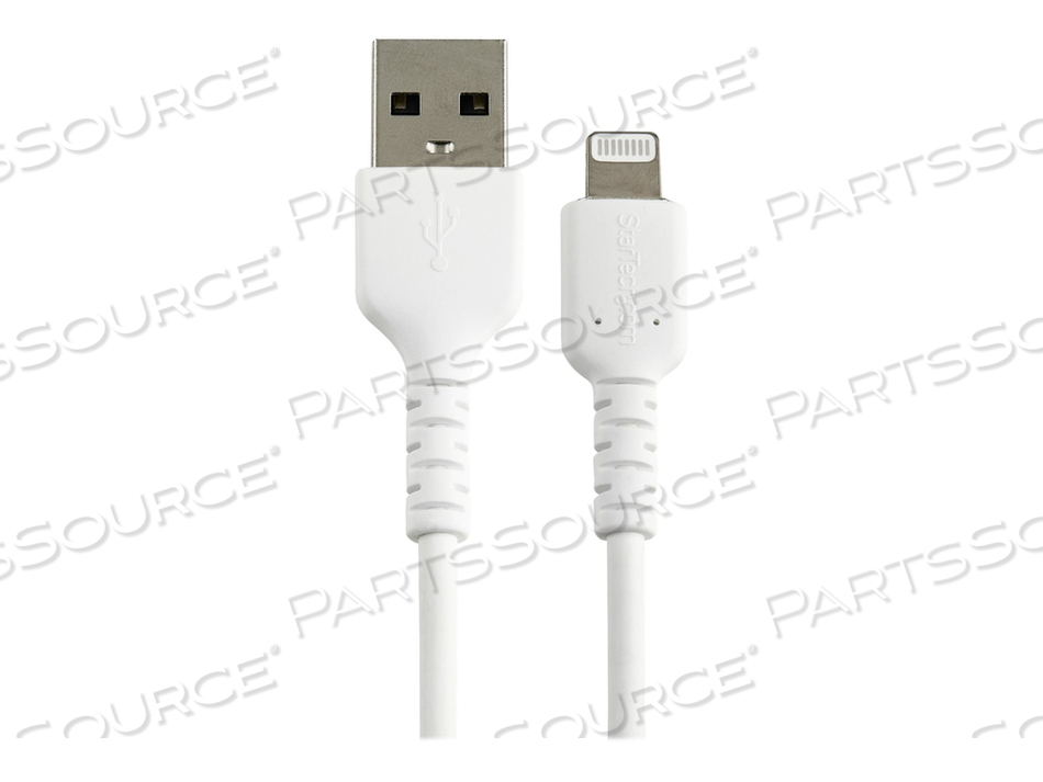 6 IN(15CM) DURABLE WHITE USB-A TO LIGHTNING CABLE, HEAVY DUTY RUGGED ARAMID FIBER USB TYPE A TO LIGHTNING CHARGER/SYNC POWER CORD, APPLE MFI by StarTech.com Ltd. 6 IN(15CM) DURABLE WHITE USB-A TO LIGHTNING CABLE, HEAVY DUTY RUGGED ARAMID FIBER USB TYPE A TO LIGHTNING CHARGER/SYNC POWER CORD, APPLE MFI by StarTech.com Ltd.