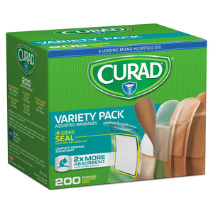 VARIETY PACK ASSORTED BANDAGES, 200/BOX by Curad