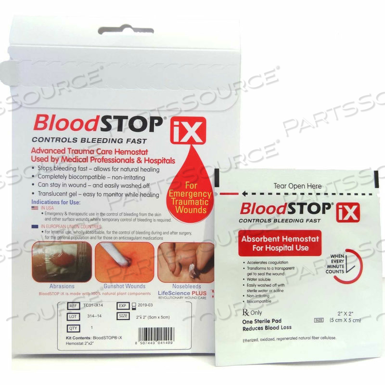 BLOODSTOP ADVANCED TRAUMA CARE HEMOSTATIC MATRIX 4" X 8", 1PC/PER BOX by Lifescience PLUS BLOODSTOP ADVANCED TRAUMA CARE HEMOSTATIC MATRIX 4" X 8", 1PC/PER BOX by Lifescience PLUS