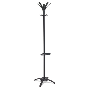 CLEO COAT STAND, STAND ALONE RACK, TEN KNOBS, STEEL/PLASTIC, 19.75W X 19.75D X 68.9H, BLACK by Alba