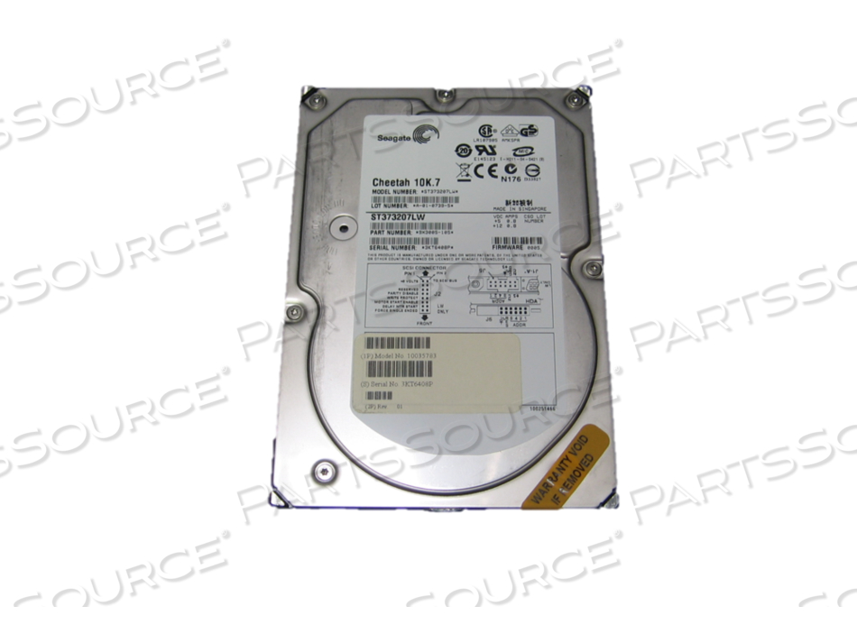 HARD DRIVE, 73 GB, 10000 RPM, 7 ULTRA320 SCSI, SCSI 68-PIN HD68, SCSI LVD U320 - 320 MBPS 16 BIT ELECTRICAL INTERFACE, 4.7/5.3 MSEC SEEK HARD DRIVE, 73 GB, 10000 RPM, 7 ULTRA320 SCSI, SCSI 68-PIN HD68, SCSI LVD U320 - 320 MBPS 16 BIT ELECTRICAL INTERFACE, 4.7/5.3 MSEC SEEK