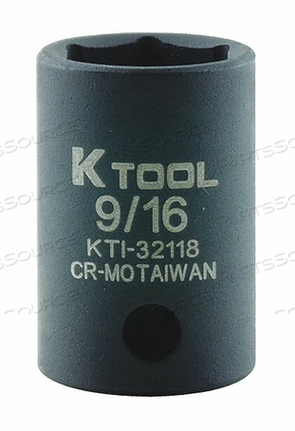 IMPACT SOCKET SAE 9/16IN. 1-3/16IN.L HEX by KTI IMPACT SOCKET SAE 9/16IN. 1-3/16IN.L HEX by KTI