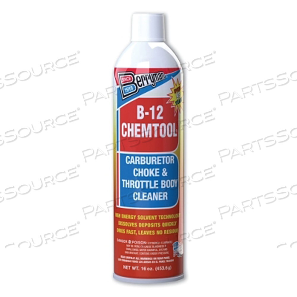 B-12 CHEMTOOL CARBURETOR/CHOKE CLEANER, 16 OZ, AEROSOL CAN, MILD SOLVENT SCENT by Berryman Products B-12 CHEMTOOL CARBURETOR/CHOKE CLEANER, 16 OZ, AEROSOL CAN, MILD SOLVENT SCENT by Berryman Products