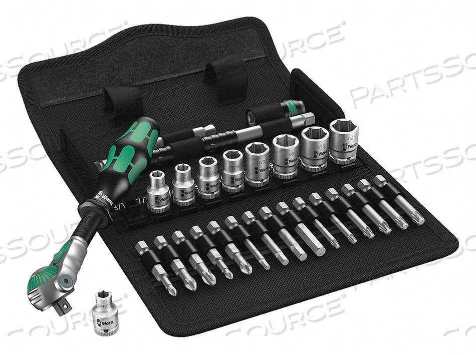 SOCKET WRENCH SET 28 1/4 IN. SAE by Wera