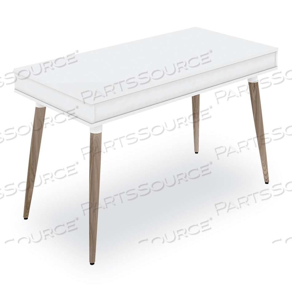 SCANDINAVIAN WRITING DESK, 47.24" X 23.62" X 29.53", WHITE/BEIGEWOOD by Workspace by Alera SCANDINAVIAN WRITING DESK, 47.24" X 23.62" X 29.53", WHITE/BEIGEWOOD by Workspace by Alera