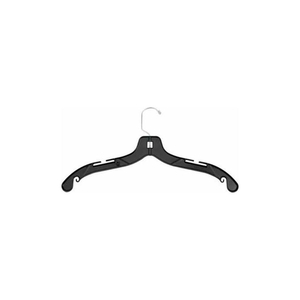 NAHANCO DRESS HANGER W/CHROME HOOK-MEDIUM HEAVY WEIGHT, 17"L, PLASTIC-BK, PKG QTY 100 by National Hanger Company Inc.