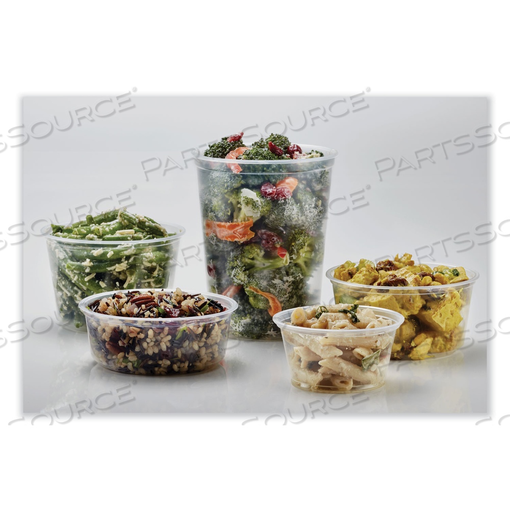 MICROWAVABLE DELI CONTAINERS, 12 OZ, 4.6 DIAMETER X 2.3 H, CLEAR, PLASTIC by Fabrikal
