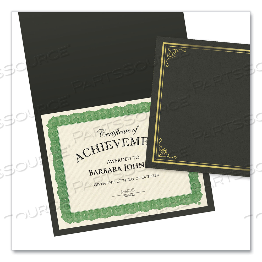AWARD CERTIFICATES, 8.5 X 11, NATURAL WITH GREEN BRAIDED BORDER by Geographics