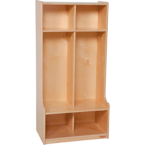 TWO SECTION WOOD SEAT LOCKER - NATURAL by Wood Designs