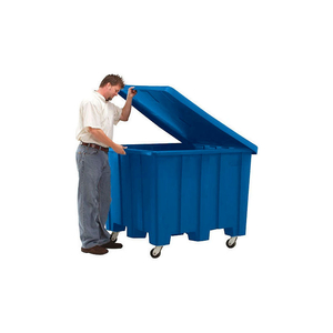 PLASTIC GAYLORD PALLET CONTAINER W/LID, CASTERS 02-307220 - 50X50X36-1/2, NATURAL by Rotational Molding, Inc.