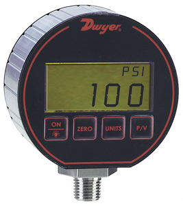 DIGITAL PRESSURE GAUGE 3 DIAL SIZE BLK by Dwyer Instruments