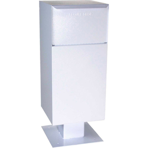 DEPOSIT VAULT MAILBOX AND PARCEL DROP WITH PEDESTAL DVCS0030 - REAR ACCESS - WHITE by Dvault Company