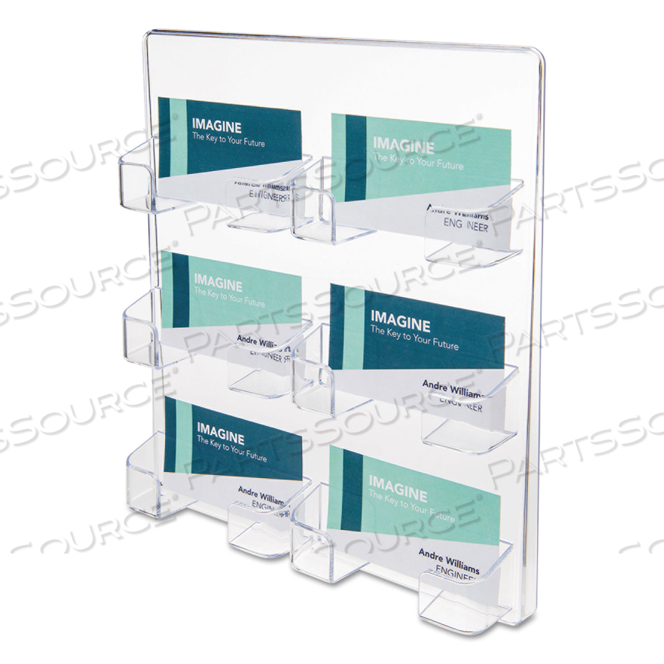 6-POCKET BUSINESS CARD HOLDER, HOLDS 480 CARDS, 8.5 X 1.63 X 9.75, PLASTIC, CLEAR by Deflecto 6-POCKET BUSINESS CARD HOLDER, HOLDS 480 CARDS, 8.5 X 1.63 X 9.75, PLASTIC, CLEAR by Deflecto