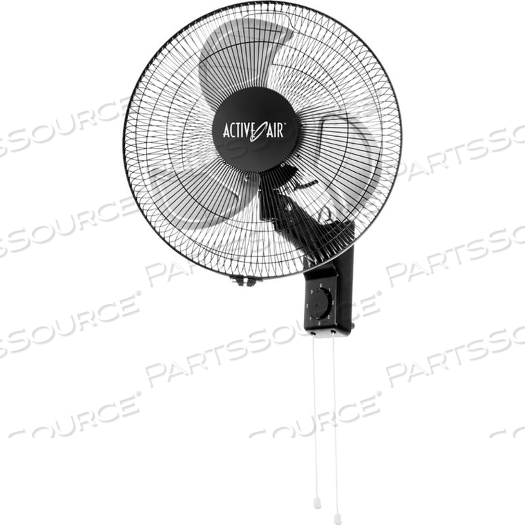 ACTIVE AIR 16" HEAVY DUTY METAL WALL MOUNT FAN 3 SPEEDS 120V 3, 180 CFM by Hydrofarm, Inc ACTIVE AIR 16" HEAVY DUTY METAL WALL MOUNT FAN 3 SPEEDS 120V 3, 180 CFM by Hydrofarm, Inc