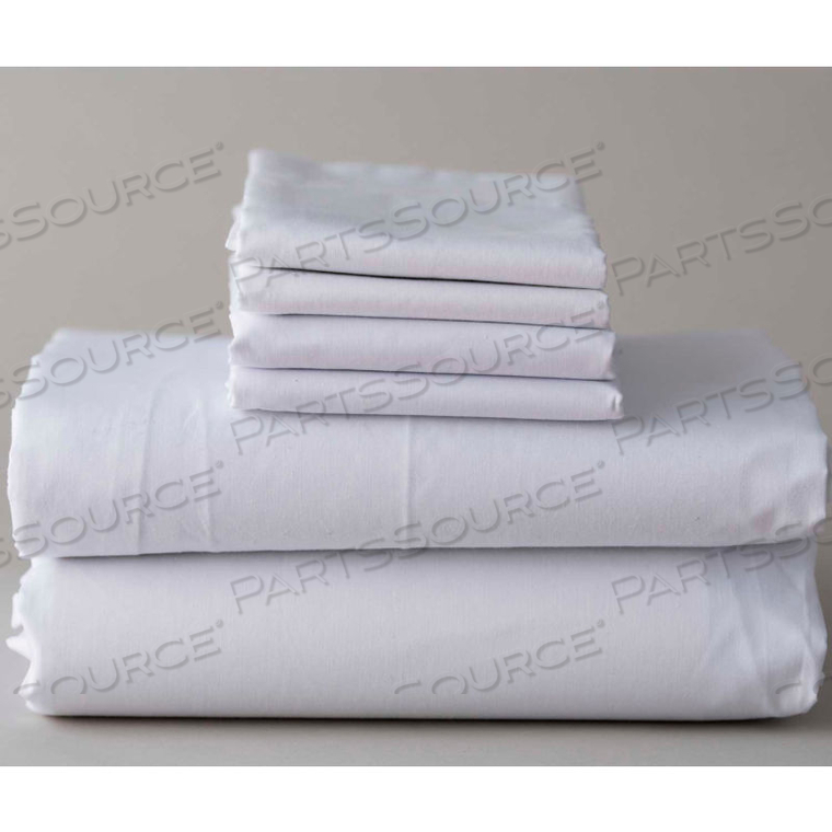 THOMASTON MILLS T-200 FULL XL FLAT SHEET - 115"L X 81"W - WHITE - PACK OF 12 