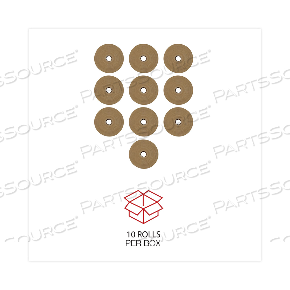 GUMMED KRAFT SEALING TAPE, 3" CORE, 3" X 600 FT, BROWN, 10/CARTON GUMMED KRAFT SEALING TAPE, 3" CORE, 3" X 600 FT, BROWN, 10/CARTON