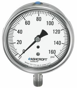 GAUGE PRESSURE 0 TO 1000 PSI 304 SS by Ashcroft Inc.