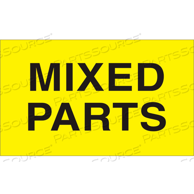 MIXED PARTS 3" X 5" - BRIGHT YELLOW / BLACK by Decker Tape Products