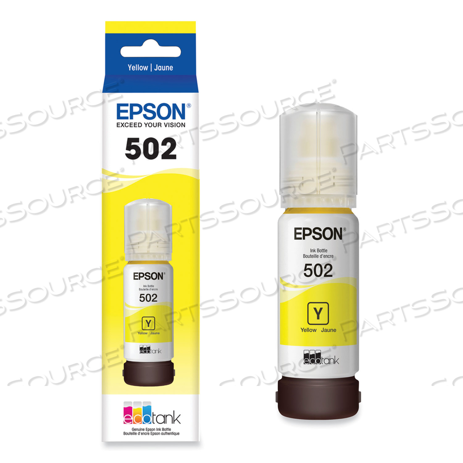 EPSON 502 WITH SENSOR - YELLOW - ORIGINAL - INK TANK - FOR ECOTANK ET-2700, ET-2750, ET-3700, ET-3750, ET-4750, EXPRESSION ET-2700, ET-2750, ET-3700 