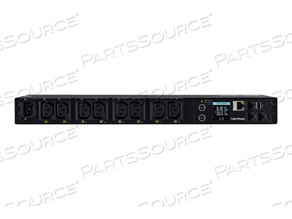 SWITCHED SERIES PDU41004, POWER DISTRIBUTION UNIT (RACK-MOUNTABLE), AC 100-240 V, 1-PHASE, ETHERNET, SERIAL, INPUT: IEC 60320 C14, OUTPUT CO by CyberPower SWITCHED SERIES PDU41004, POWER DISTRIBUTION UNIT (RACK-MOUNTABLE), AC 100-240 V, 1-PHASE, ETHERNET, SERIAL, INPUT: IEC 60320 C14, OUTPUT CO by CyberPower