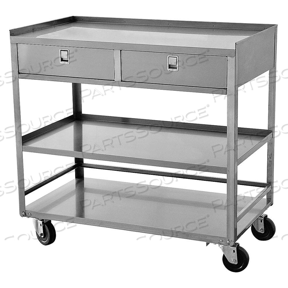 GENERAL PURPOSE STEEL MOBILE WORKSTATION, FIXED HT, STAINLESS STEEL, 36 IN X 20 IN by Approved Vendor