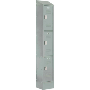 LOCKUP TRIPLE TIER 3 DOOR ELECTRONIC LOCKER W/LOUVER DOORS, 12"WX18"DX24"H, GRAY, ASSEMBLED by Digilock