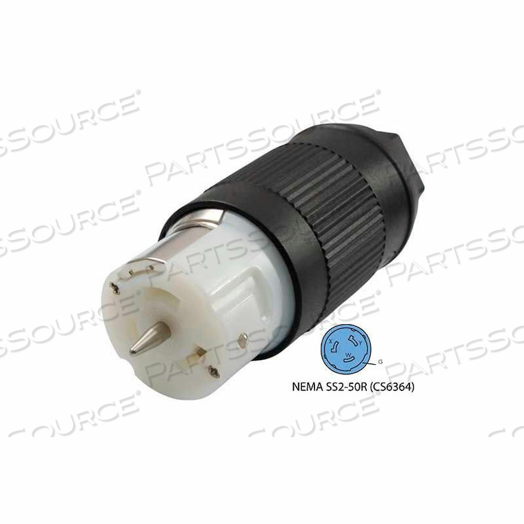 50-AMP CA-STANDARD CONNECTOR WITH NEMA FEMALE END, 3 POLE- 4 WIRE by Conntek Integrated Solutions, Inc.