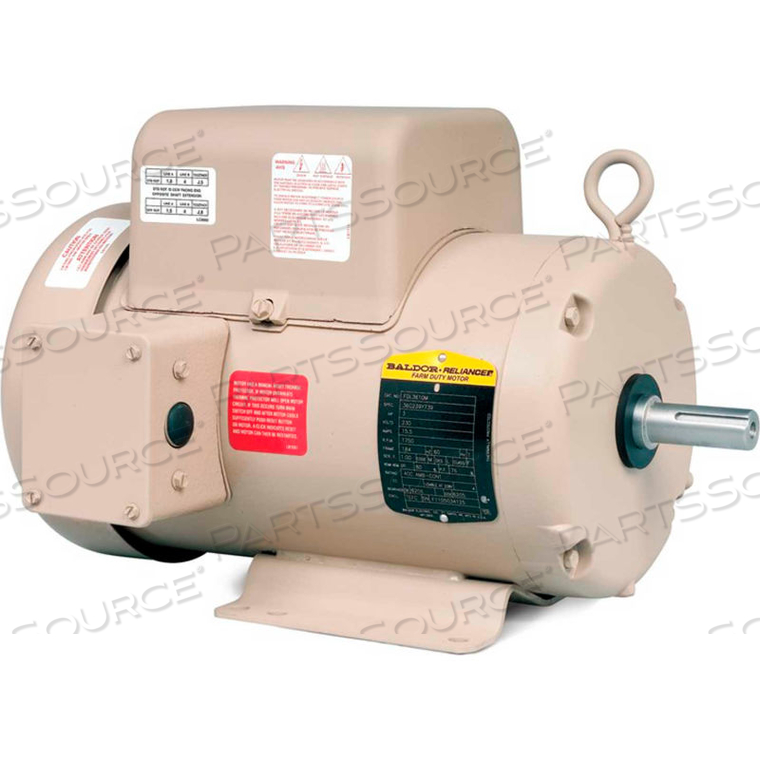 MOTOR, 3HP, 1750RPM, 1PH, 60HZ, 184T, 3640LC, TEFC, F1 by BALDOR