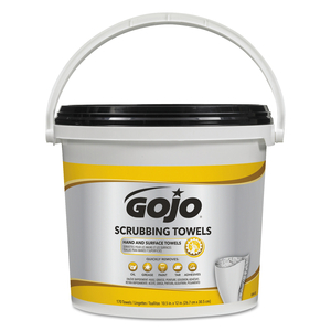 SCRUBBING TOWELS, HAND CLEANING, ORANGE SCENT, WHITE/YELLOW, 170/BUCKET by Gojo SCRUBBING TOWELS, HAND CLEANING, ORANGE SCENT, WHITE/YELLOW, 170/BUCKET by Gojo