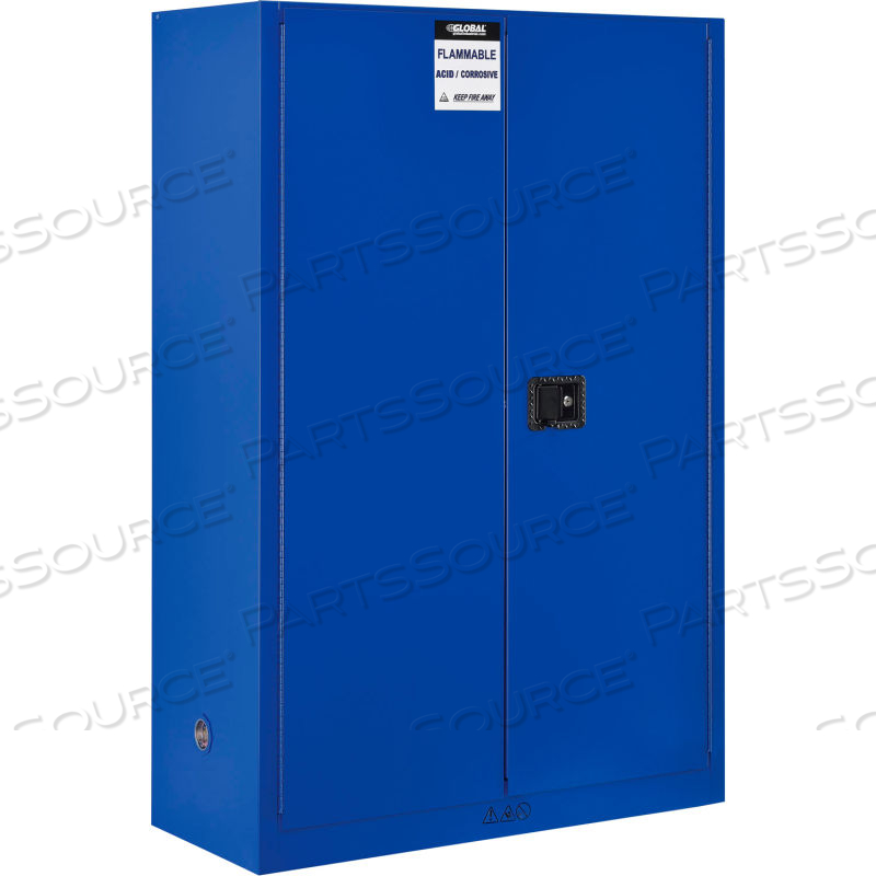 ACID CORROSIVE CABINET - 45 GALLON - MANUAL CLOSE 43"W X 18"D X 65"H by Approved Vendor