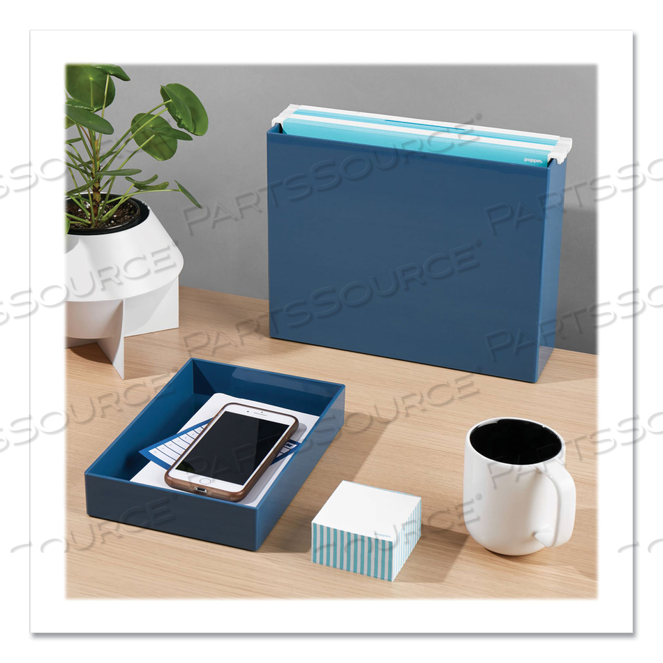 STACKABLE MAIL AND ACCESSORY TRAYS, 1 SECTION, SMALL FORMAT, 9.75 X 6.75 X 1.75, SLATE BLUE 