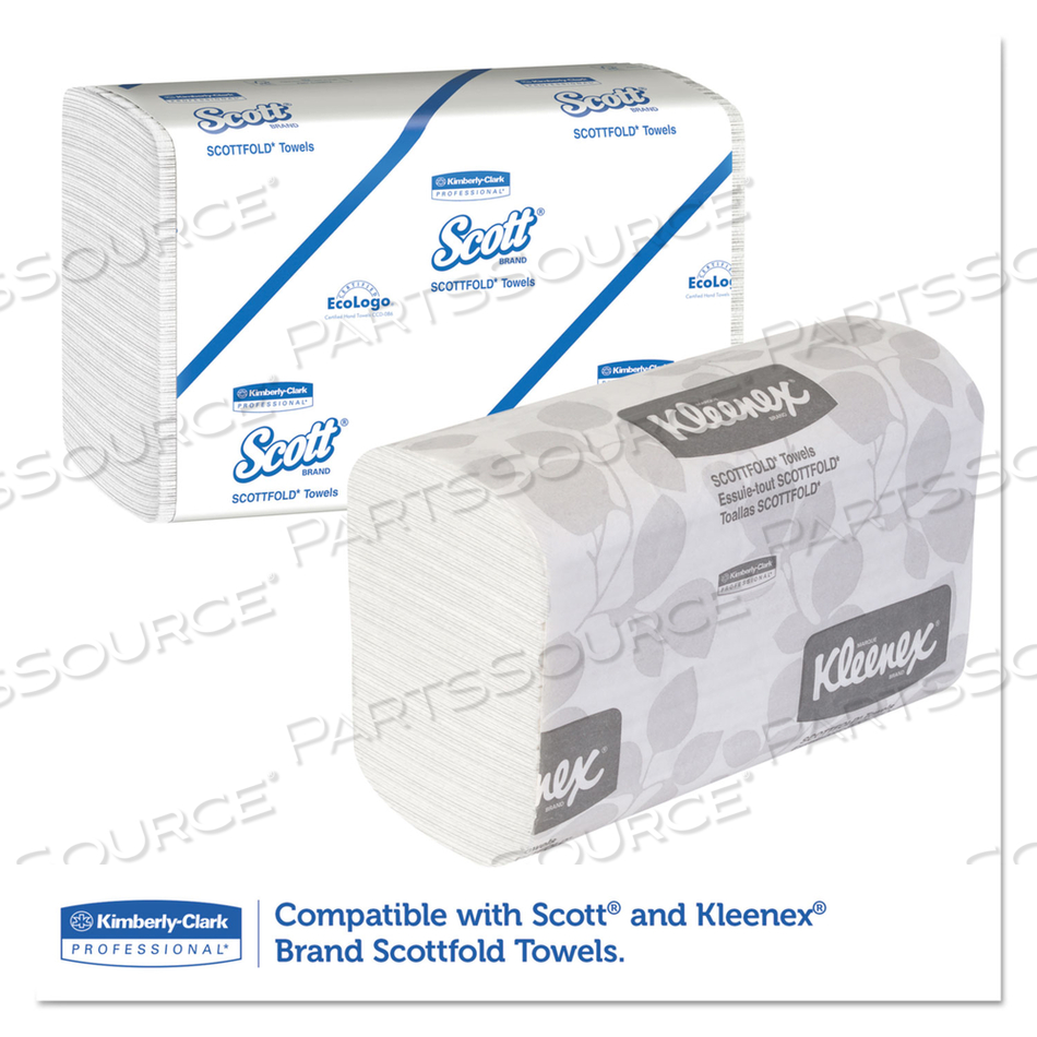 SCOTTFOLD COMPACT TOWEL DISPENSER, 10.75 X 4.75  X 9, PEARL WHITE by Kimberly-Clark Corporation