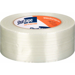 GS 490 ECONOMY FIBERGLASS REINFORCED STRAPPING TAPE 2" X 60 YDS. 4.5 MIL WHITE by Shurtape