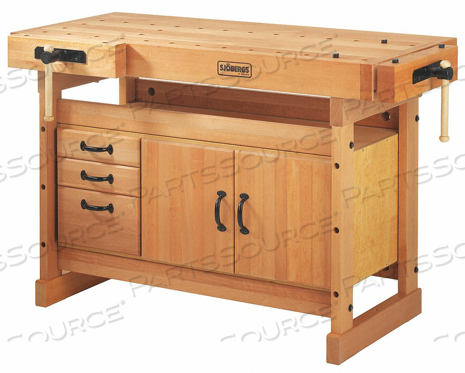 SCANDI PLUS WORKBENCH, TRESTLE AND CABINET, 65"W X 30"D X 35"H by Sjobergs SCANDI PLUS WORKBENCH, TRESTLE AND CABINET, 65"W X 30"D X 35"H by Sjobergs