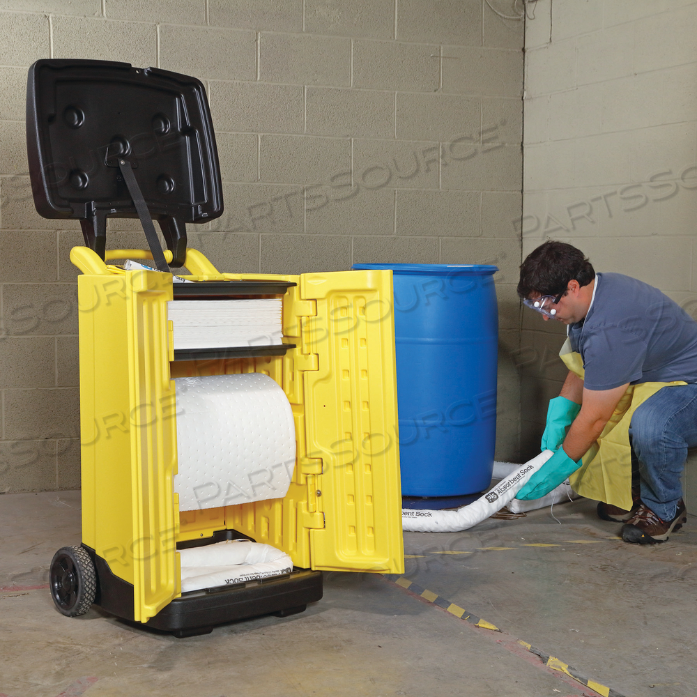 PIG OIL-ONLY QUICK-RESPONSE HIGH-VISIBILITY SPILL CART by New Pig Corporation