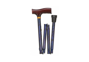 FOLDING CANE STANDARD 14IN H BLUE SINGLE by HealthSmart (Briggs Healthcare/MABIS)