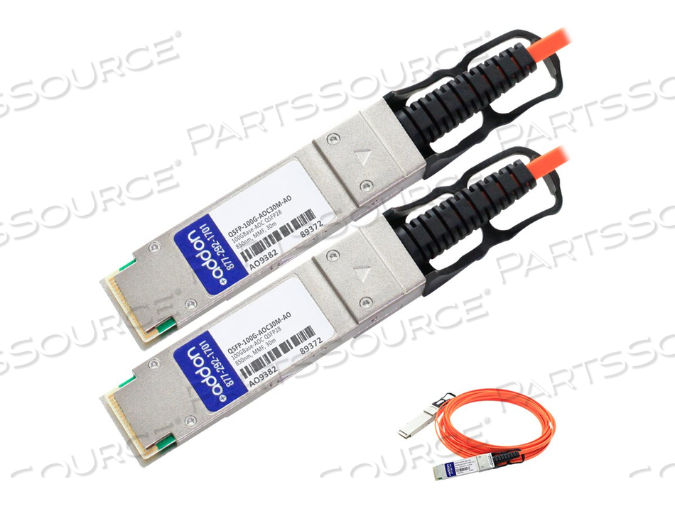 ADDON - 100GBASE DIRECT ATTACH CABLE - QSFP28 TO QSFP28 - 30 M - FIBER OPTIC - ACTIVE - TAA COMPLIANT 