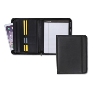 PROFESSIONAL ZIPPERED PAD HOLDER, POCKETS/SLOTS, WRITING PAD, BLACK by Samsill PROFESSIONAL ZIPPERED PAD HOLDER, POCKETS/SLOTS, WRITING PAD, BLACK by Samsill