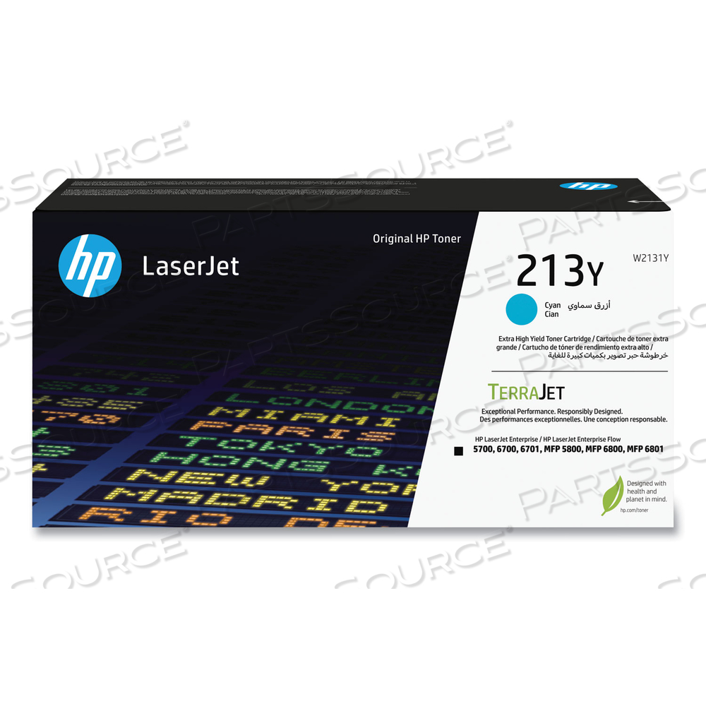 HP 213Y (W2131Y) EXTRA HIGH-YIELD CYAN ORIGINAL LASERJET TONER CARTRIDGE by HP (Hewlett-Packard)