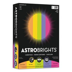 COLOR CARDSTOCK -"HAPPY" ASSORTMENT, 65 LB COVER WEIGHT, 8.5 X 11, ASSORTED, 250/PACK by Astrobrights