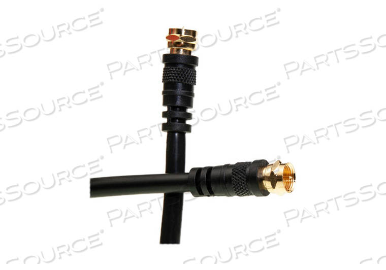 12FT RG6 F-PIN MALE/MALE COAXIAL CABLE - BLACK by CableWholesale