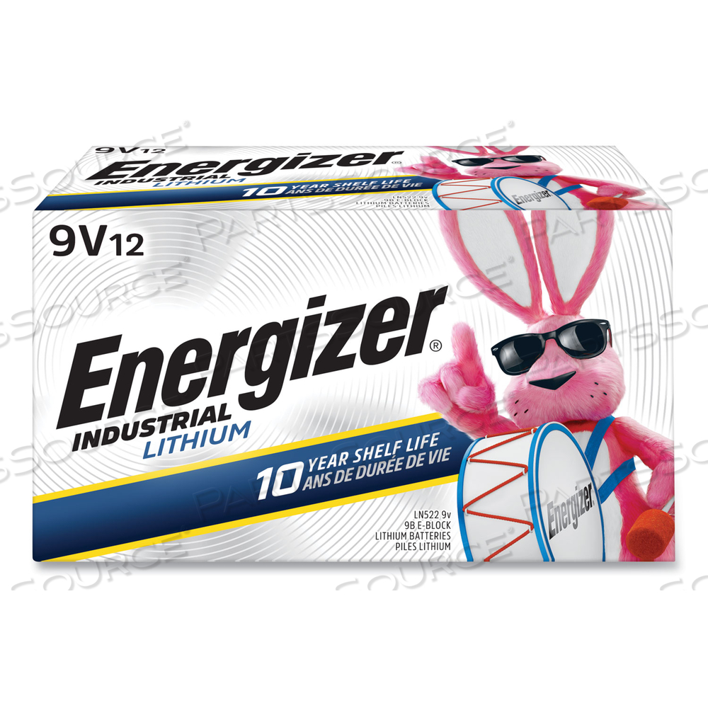 INDUSTRIAL LITHIUM 9V BATTERY, 9 V, 12/BOX by Energizer