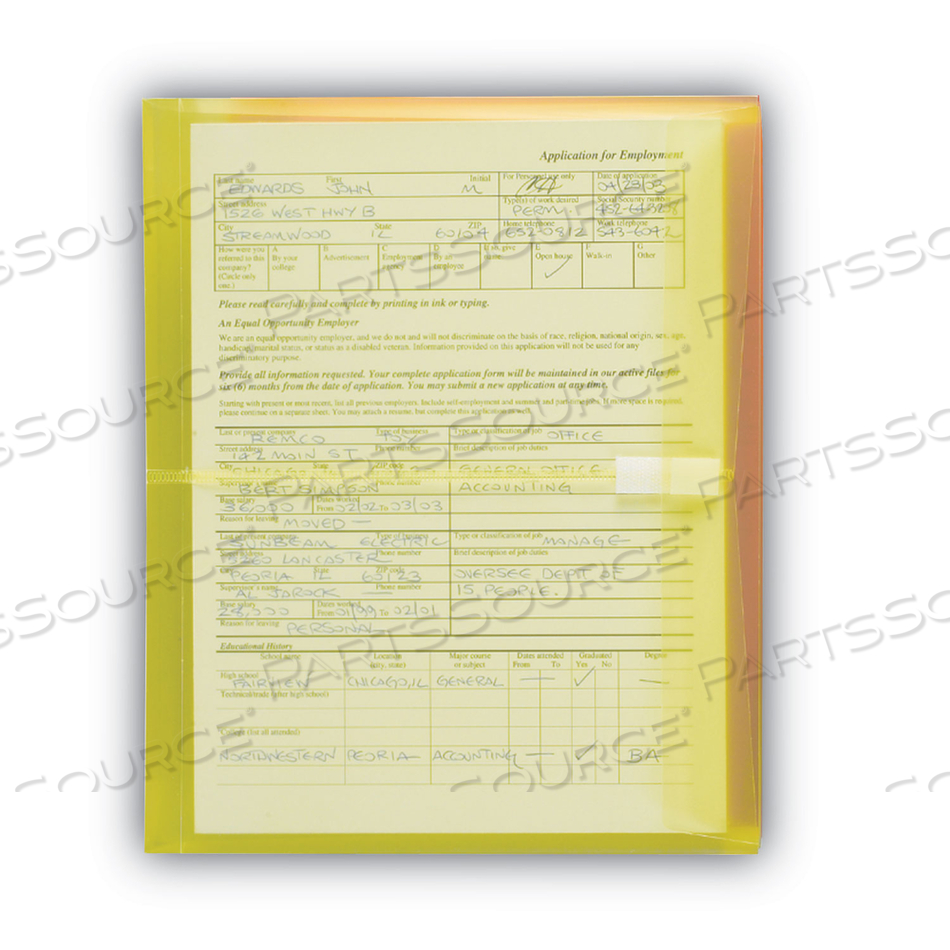 POLY SIDE-LOAD ENVELOPES, FOLD-OVER CLOSURE, 9.75 X 11.63, ASSORTED COLORS by Smead