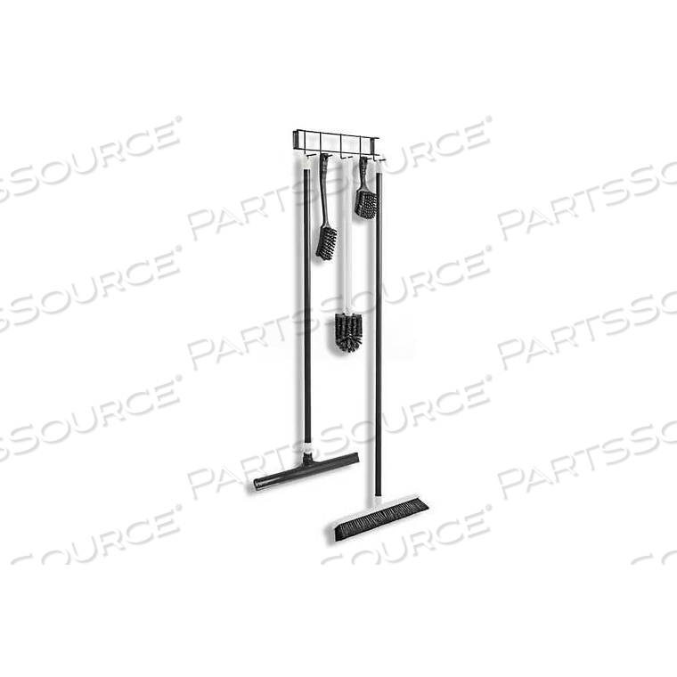 UTILITY/SANITATION HOOK RACK, BLACK, 17-1/4", 5 HOOKS by Horizon Mfg Enterprises, Inc UTILITY/SANITATION HOOK RACK, BLACK, 17-1/4", 5 HOOKS by Horizon Mfg Enterprises, Inc