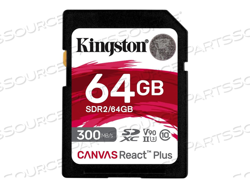 CANVAS REACT PLUS, FLASH MEMORY CARD, 64 GB, VIDEO CLASS V90 / UHS-II U3 / CLASS10, SDXC UHS-II (END OF LIFE / NO LONGER SUPPORTED BY OEM) CANVAS REACT PLUS, FLASH MEMORY CARD, 64 GB, VIDEO CLASS V90 / UHS-II U3 / CLASS10, SDXC UHS-II (END OF LIFE / NO LONGER SUPPORTED BY OEM)