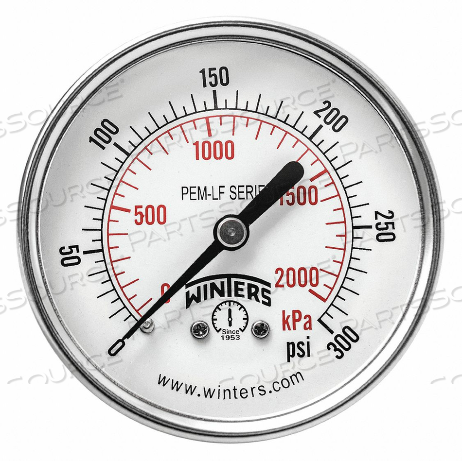 J1388 GAUGE PRESSURE 2-1/2IN. 0 TO 300 PSI by Winters Instruments