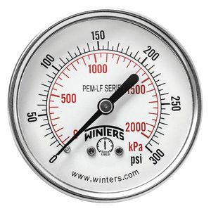 J1388 GAUGE PRESSURE 2-1/2IN. 0 TO 300 PSI by Winters Instruments