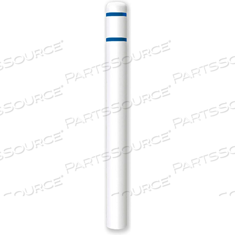 BOLLARD COVER 4.5"DIA. X 52" H, WHITE/BLUE TAPE by Post Guard BOLLARD COVER 4.5"DIA. X 52" H, WHITE/BLUE TAPE by Post Guard