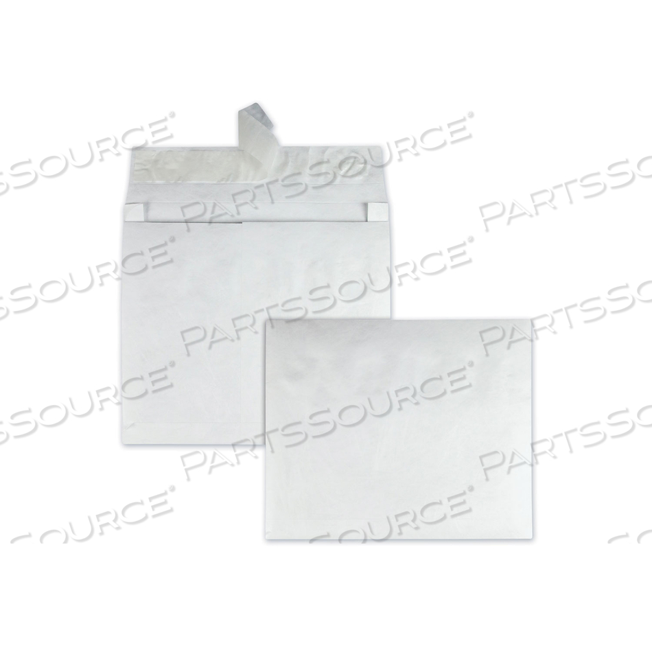 HEAVYWEIGHT 18 LB TYVEK OPEN END EXPANSION MAILERS, #13 1/2, SQUARE FLAP, REDI-STRIP ADHESIVE CLOSURE, 10 X 13, WHITE, 100/CT 