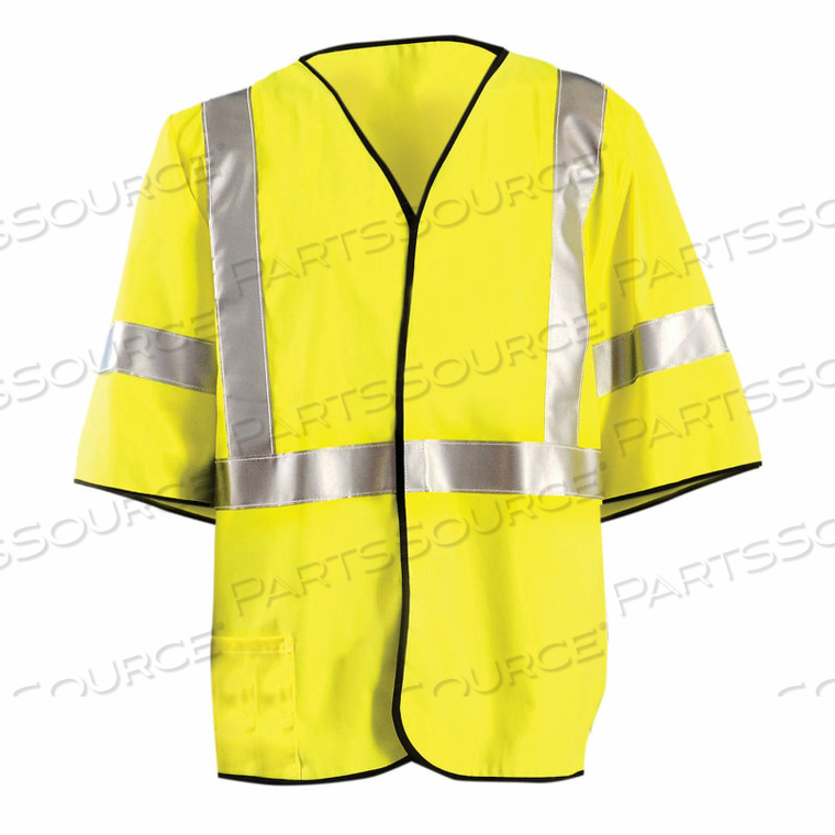 CLASS 3 FLAME RESISTANT SINGLE STRIPE SOLID VEST YELLOW, 5XL 